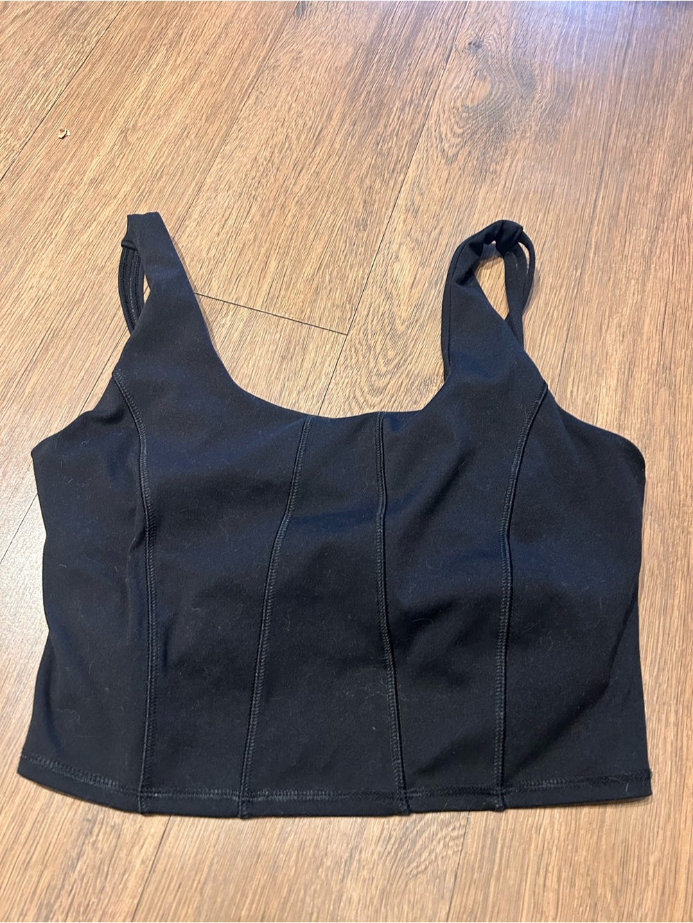 Black Structured Crop Workout Tank Top